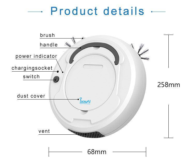 1800PA Strong Suction 3 in 1 Rechargeable Automatic Robot Vacuum Cleaner(Vacuum/Mopping/Sweeping)