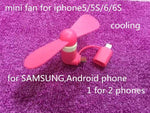 2 In 1 Mini Portable Fan For Any Mobile Phones Using Lightning Cable And Micro Usb