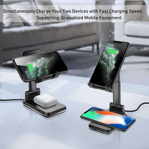 2 in 1 Telescopic Wireless Charging Mobile Phone Holder