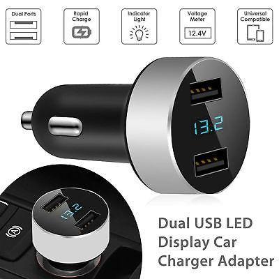 3.1A Fast Charging Dual USB Output Car Charger with Voltmeter Display