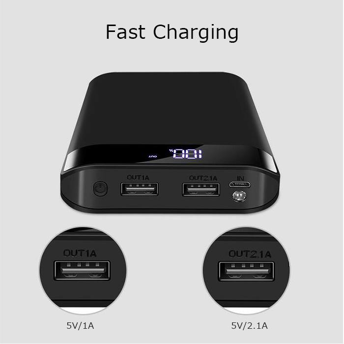 30000mAh Dual Output Fast Charging Power Bank with LED Display n Flashlight