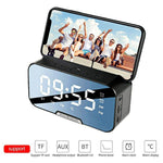 All in One Bluetooth 5.0 Mirror Digital Clock Speaker With Temp Display/Radio/AUX/MemCard and Built in Mic Function
