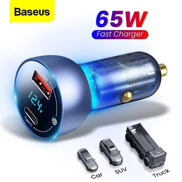 Baseus 65W QC4.0 QC3.0 USB Type C PD Fast Car Charger