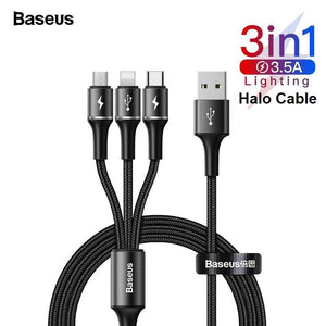 Baseus Halo Led Fast Charging 3 in 1 Cable