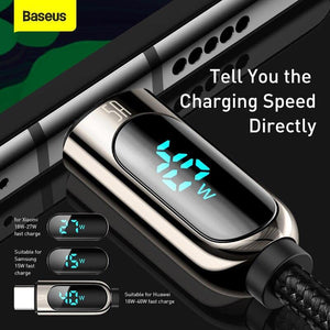 Baseus LED Display 5A Fast Charging USB Type C Cable