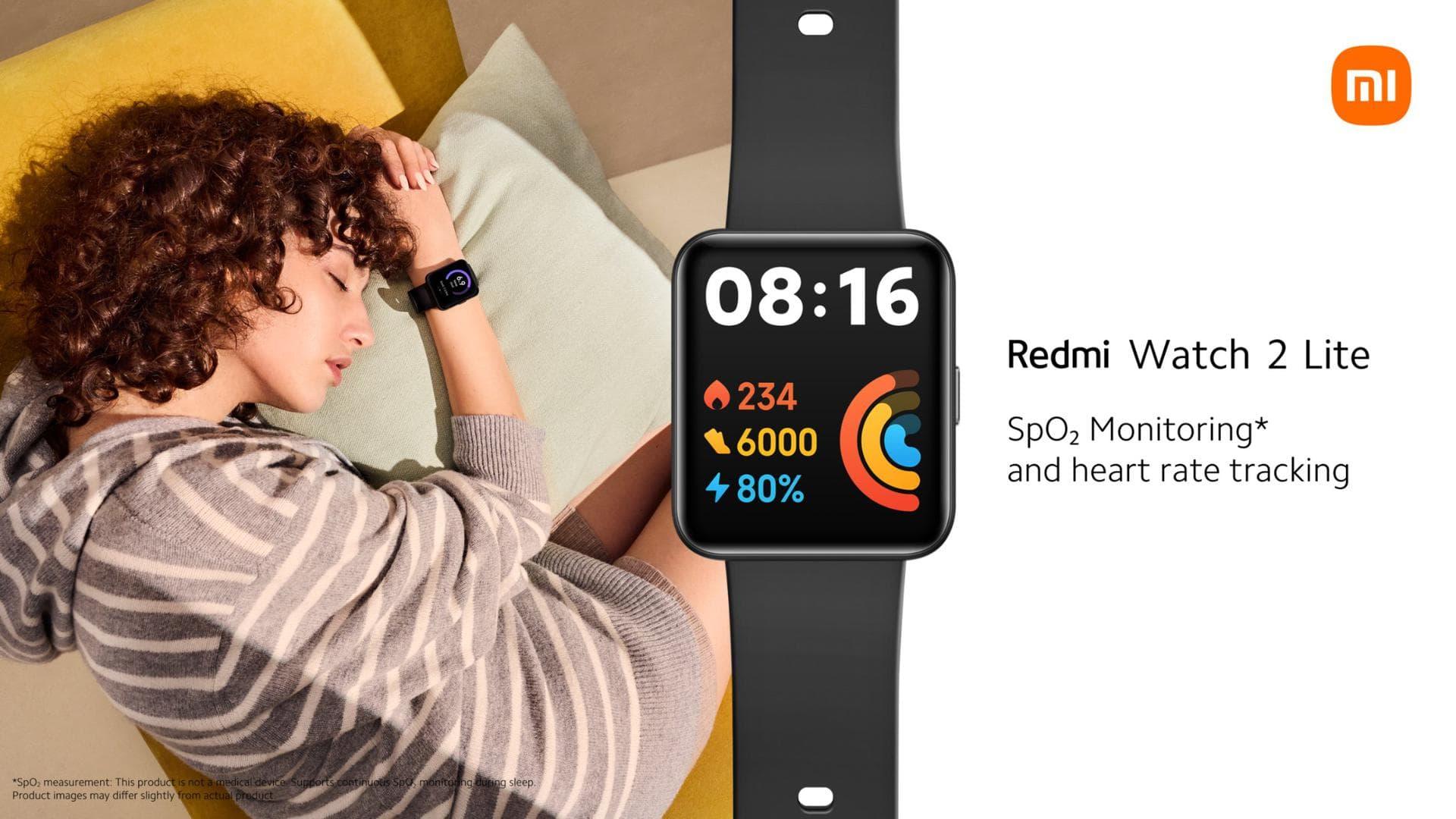  Xiaomi Redmi Watch 2 Lite, 1.55 Colorful Touch Display, 100+  Fitness Modes, 5 ATM Water Resistance, SPO2 Measurement, 24-Hour Heart Rate  Tracking, Multi-System Standalone GPS, Black : Electronics